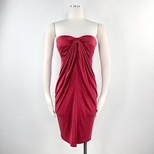 Catherine Malandrino SM Dress Red Silk Strapless